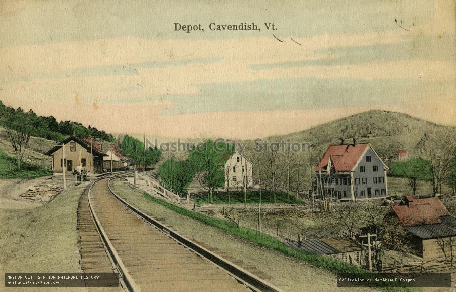 Postcard: Depot, Cavendish, Vermont